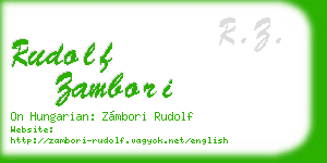 rudolf zambori business card